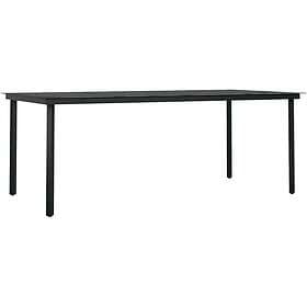 vidaXL Garden Table black 200x100x74 cm steel and glass 3100107