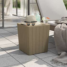 vidaXL Garden Table with removable lid light brown polypropylene 364153