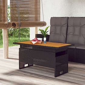 vidaXL Garden Table black 100x50x43/63 cm acacia wood & polyrattan
