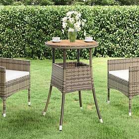vidaXL Garden Table Ø60x75 cm acacia wood and polyrattan grey