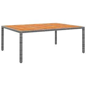 vidaXL Utebord 200x150x75 cm akaciaträ och konstrotting grå 310591