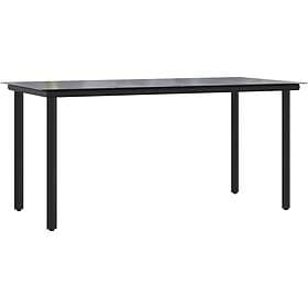 vidaXL Garden Table black 160x80x74 cm tempered glass 319283