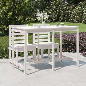 vidaXL Garden Table white 159.5x82.5x110 cm solid pine 824096