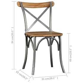 vidaXL Dining Chairs 2 pcs Solid Mango Wood 244592