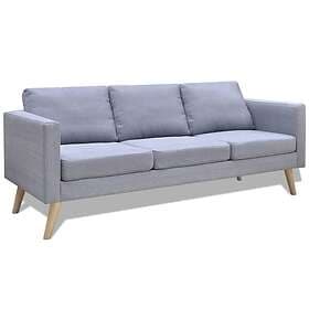 vidaXL Sofa 3-seater light grey fabric