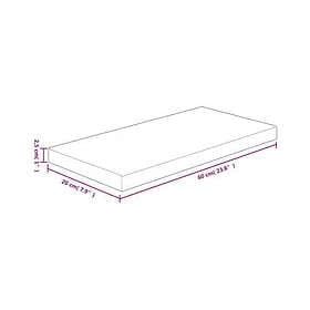 vidaXL Hyllplan 60x20x2.5 cm obehandlad massiv ek 342935
