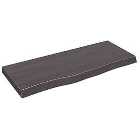 vidaXL Hyllplan mörkgrå 100x40x6 cm behandlad massiv ek 363805