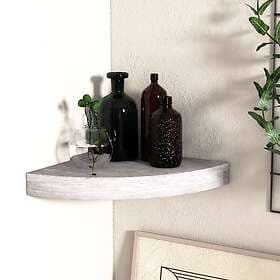 vidaXL Svävande hörnhylla betonggrå 35x35x3.8 cm MDF 326642