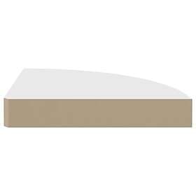 vidaXL Svävande hörnhylla ek och vit 35x35x3.8 cm MDF 326639