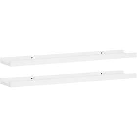 vidaXL Tavellist 2 st vit 80x9x3 cm MDF 323930