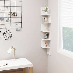 vidaXL Wall Shelf Corner White 20x20x127.5 cm Engineered Wood 807277