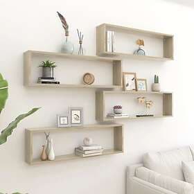 vidaXL Wall Shelf Cube Shaped 4 pcs Sonoma Oak 100x15x30 cm Engineered Wood 8070