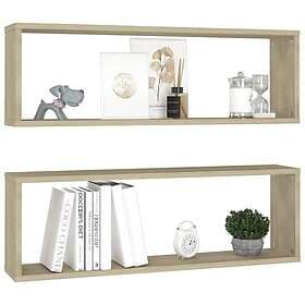 vidaXL Wall Shelf Cube 2 pcs Sonoma Oak 80x15x26.5 cm Engineered Wood 807115