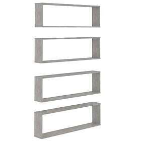 vidaXL Wall Shelf Cube-shaped 4 pcs Concrete Grey 100x15x30 cm Engineered Wood 8