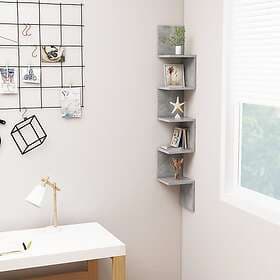 vidaXL Corner Shelf Concrete Grey 20x20x127.5 cm Engineered Wood 807281