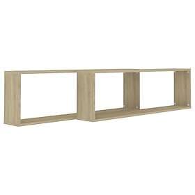 vidaXL Vägghylla kubformad 2 st sonoma-ek 100x15x30 cm konstruerat trä 807088