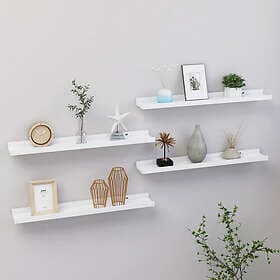 vidaXL Wall Shelves 4 pcs White 60x9x3 cm MDF 326661