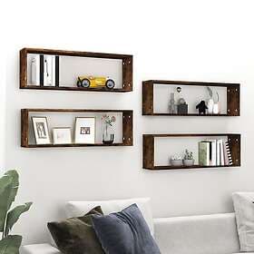 vidaXL Vägghyllor 4 st rökfärgad ek 80x15x26.5 cm konstruerat trä 815916