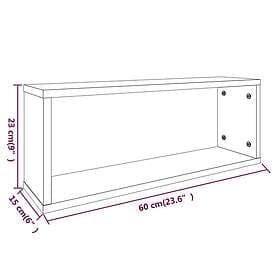 vidaXL Vägghyllor 4 st rökfärgad ek 60x15x23 cm konstruerat trä 815925