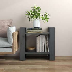 vidaXL Bokhylla/rumsavdelare grå 60x35x57 cm massiv furu 813876