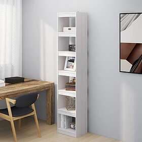 vidaXL Bokhylla/Rumsavdelare vit 40x30x199 cm massiv furu 808154