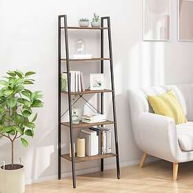 vidaXL Hylla 5 plan mörkbrun och svart 56x35x174 cm 336368