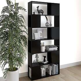 vidaXL Bokhylla/rumsavdelare svart 80x24x186 cm konstruerat trä 809153