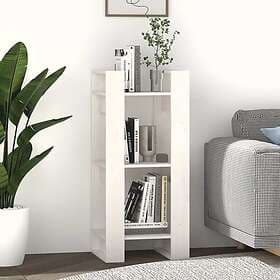 vidaXL Bokhylla/rumsavdelare vit 41x35x91 cm massiv furu 813860