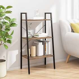 vidaXL Stående hylla med 3 hyllplan mörkbrun och svart 56x35x108 cm 336362