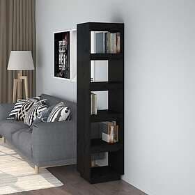 vidaXL Bokhylla/rumsavdelare svart 40x35x167 cm massiv furu 810858