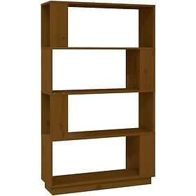 vidaXL Bokhylla/rumsavdelare honungsbrun 80x25x132 cm massivt trä 814062