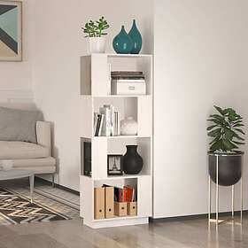 vidaXL Bokhylla/rumsavdelare vit 51x25x132 cm massiv furu 814040