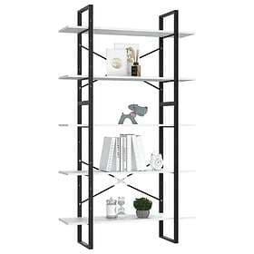 vidaXL Bokhylla 5 hyllplan vit 100x30x175 cm konstruerat trä 3081998