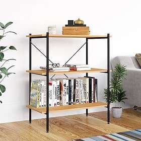 vidaXL Hyllenhet med 3 hyllplan svart och ek 80x40x92 cm 336340