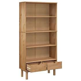 vidaXL Bokhylla OTTA med 2 lådor brun massiv furu 351303