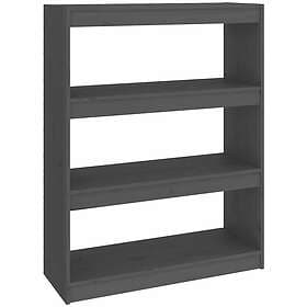 vidaXL Bokhylla/rumsavdelare grå 80x30x103.5 cm massiv furu 808190