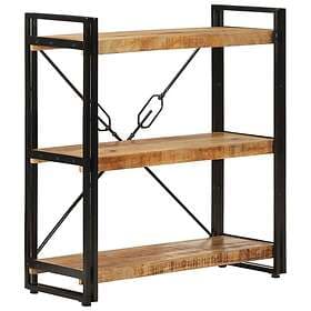 vidaXL Bookcase with 3 Shelves 77x30x80 cm Solid Mango Wood and Iron 351106