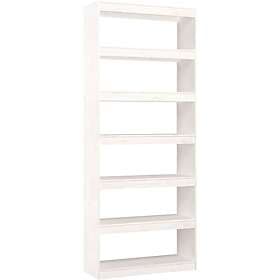 vidaXL Bokhylla/rumsavdelare vit 80x30x199.5 cm massiv furu 808204