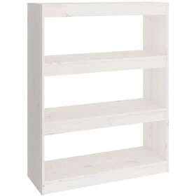 vidaXL Bokhylla/rumsavdelare vit 80x30x103.5 cm massiv furu 808189