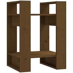 vidaXL Bokhylla/rumsavdelare honungsbrun 41x35x57 cm massiv furu 813857