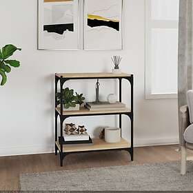 vidaXL Bokhylla sonoma-ek 60x33x70.5 cm konstruerat trä och stål 819323