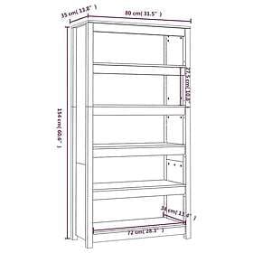 vidaXL Bokhylla honungsbrun 80x35x154 cm massiv furu 821692
