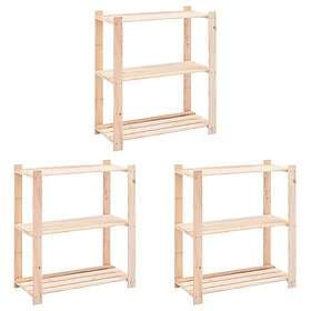 vidaXL Storage Shelf 3 Shelves 80x38x90cm Solid Pine 150kg 3051118