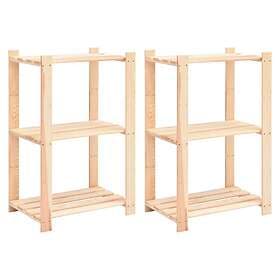 vidaXL Storage Shelf With 3 Shelves 60x38x90cm Solid Pine 150kg 3051121