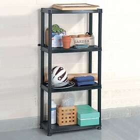 vidaXL Storage Shelf 4 Shelves Black 61x30.5x130cm Plastic 147683
