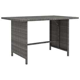 vidaXL Garden Table grey 110x70x65cm synthetic rattan 313497