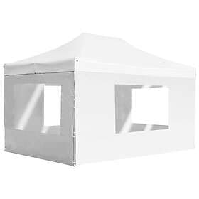vidaXL Party Tent with walls aluminum 4.5x3 m white