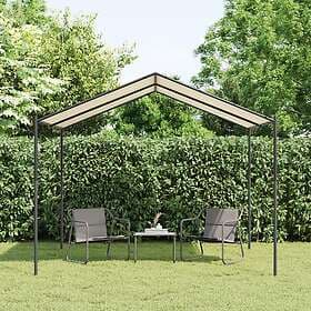 vidaXL Pavilion 3x3m (Beige) Steel Fabric