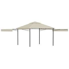 vidaXL Pavilion with extended roof 3x3m cream white 180g/m²