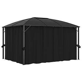 vidaXL Paviljong med draperi 400x300x265 cm antracit 48601